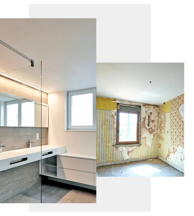 Salle de bain avant et après rénovation par RENOPARIS à Paris